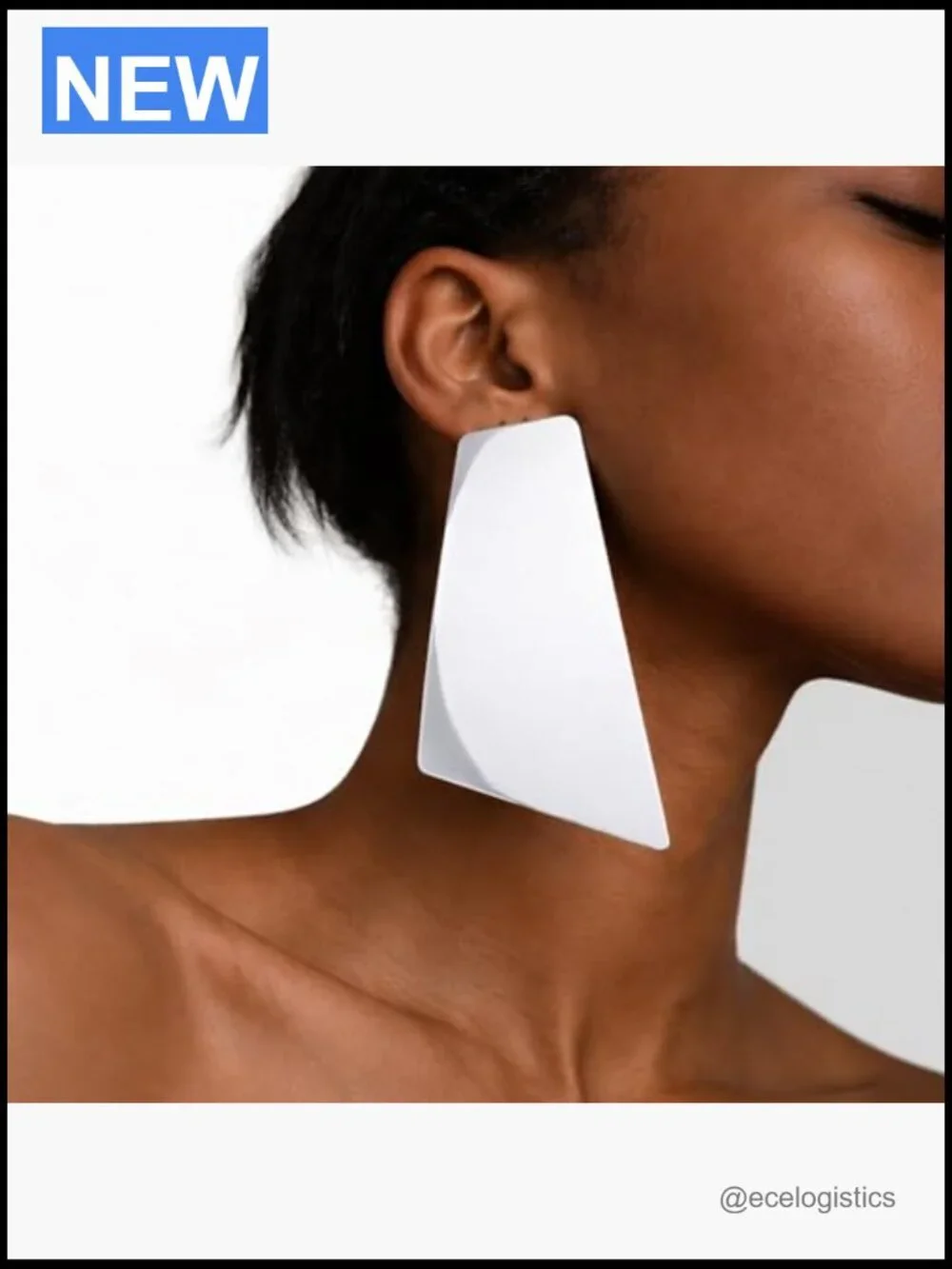Chunky Large Statement Geometric Hoop Earrings Stainless Steel